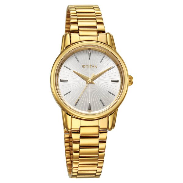 Titan Karishma Quartz Analog Silver Dial Golden Stainless Steel Strap Watch For Women - image number 1