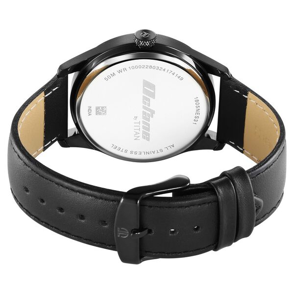 Titan Octane Multifunction Black Dial Black Leather Strap Watch For Men - image number 4
