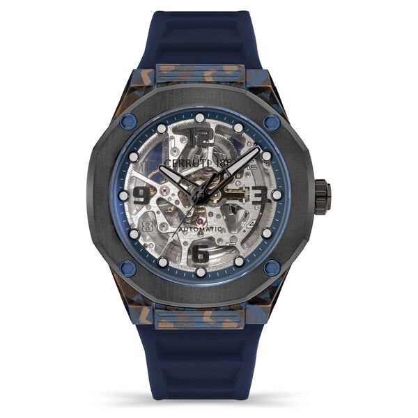 Cerruti 1881 Blue Dial Silicone Strap Watch for Men - image number 0
