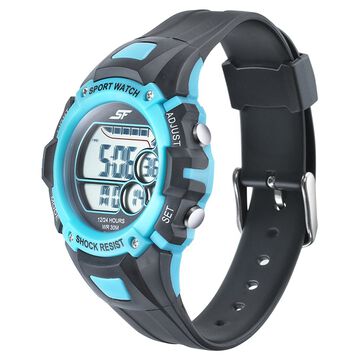 SF Digital Dial Black PU Strap Watch for Men