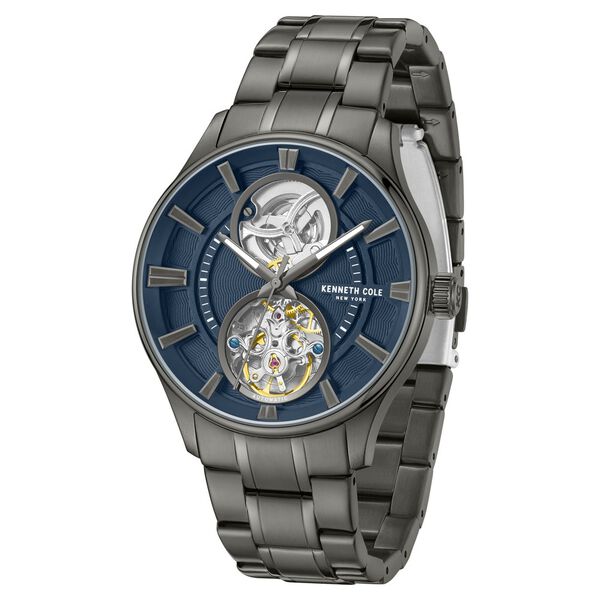 Kenneth Cole Automatic Blue Dial With Grey Stainless Steel Strap Watch For Men - image number 1