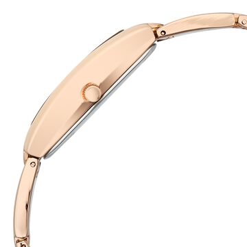 Vyb Manifester By Fastrack Quartz Analog Silver Dial Rose Gold Stainless Steel Strap Watch For Girls