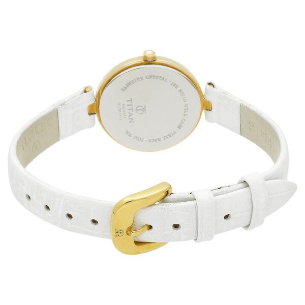 Nebula Quartz Analog Mother of Pearl Dial Leather Strap Watch for Women - image number 3