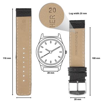 20 mm Brown Genuine Leather Straps for Men