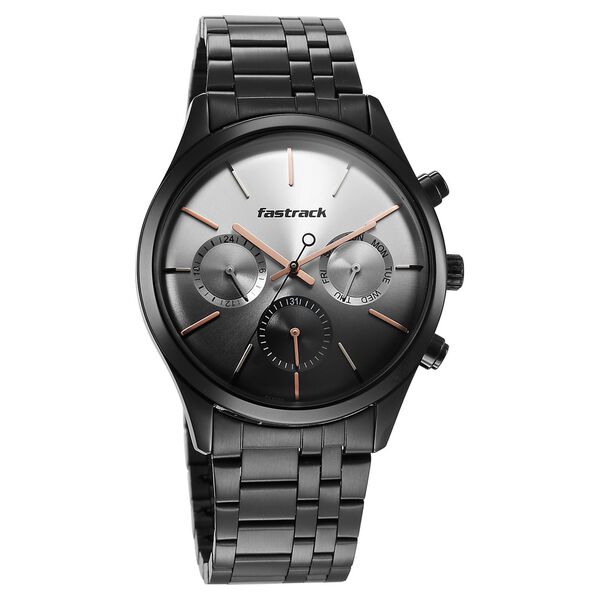 Fastrack Opulence Quartz Multifunction Multicoloured Dial Stainless Steel Strap Watch for Guys - image number 1