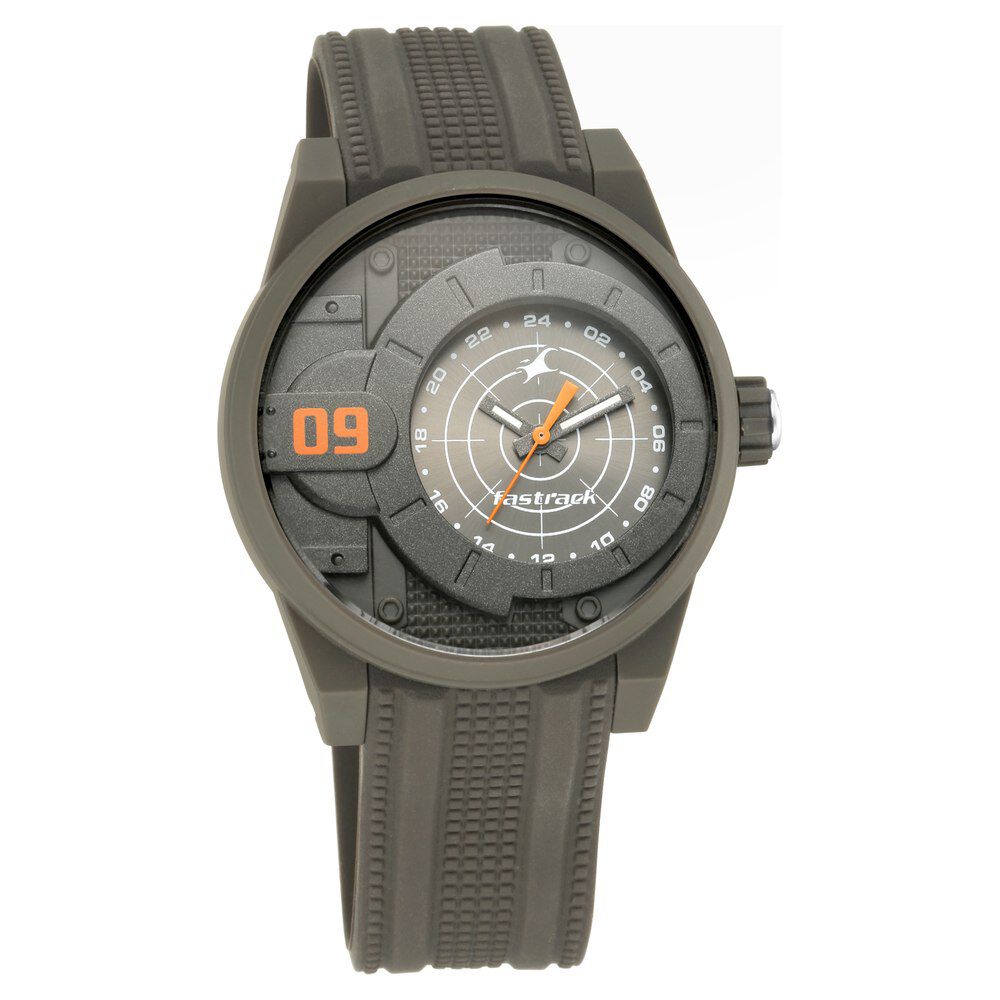 Fastrack grey dial silicone strap watch outlet