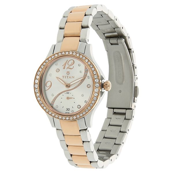 Titan Quartz Analog Silver Dial Stainless Steel Strap Watch for Women - image number 1