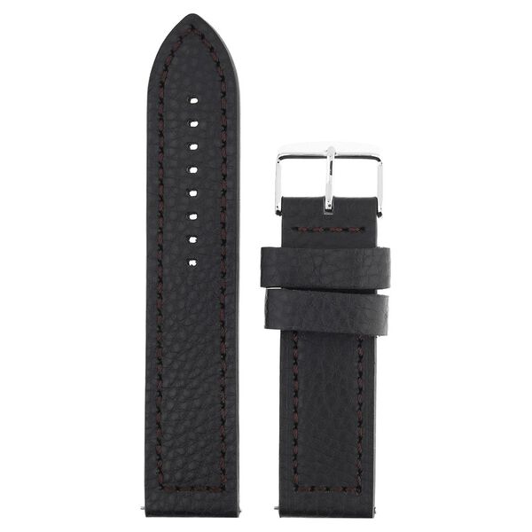 24 mm Black Genuine Leather Straps for Men - image number 0