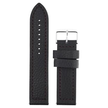 24 mm Black Genuine Leather Straps for Men