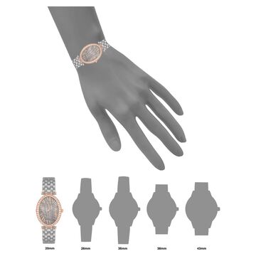 Anne Klein Quartz Analog Brown Dial Brown & Rose Gold Ceramic Strap Watch For Women