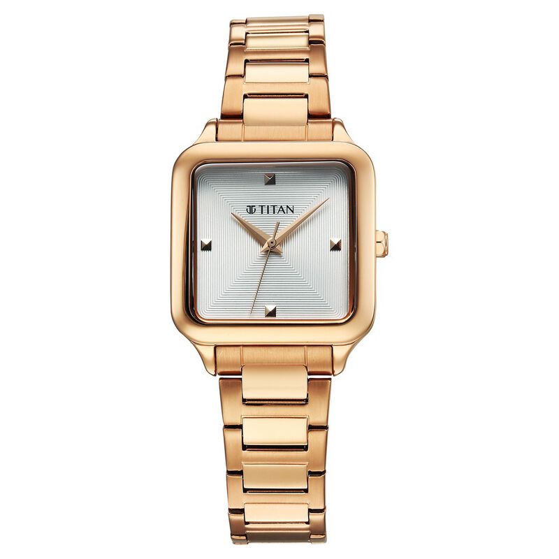Titan Horizon Quartz Analog White Dial Stainless Steel Strap Watch For Women