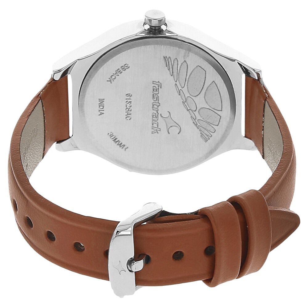 Fastrack Quartz Analog Bicolour Dial Leather Strap Watch for Girls