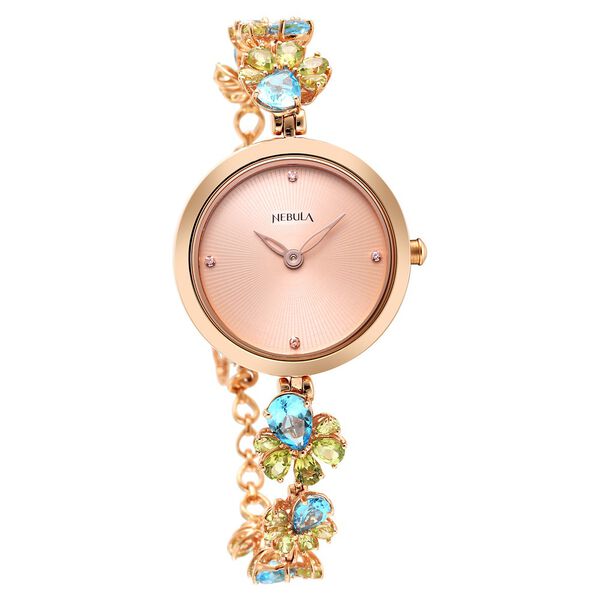Titan Nebula Jewels 18k Rose Gold Analog with Diamonds studded Indices Watch for Women - image number 0