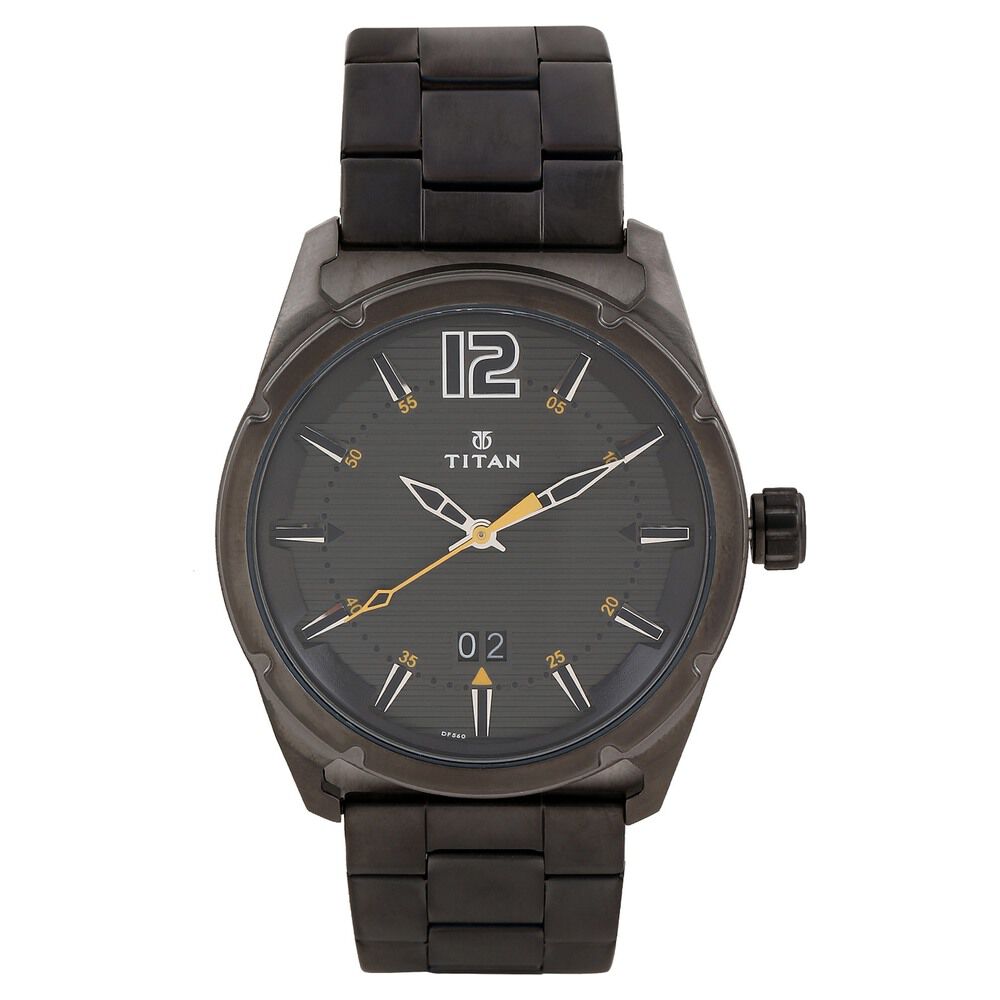 Black chain watches for mens in titan clearance