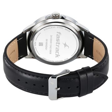Fastrack Stunners X Quartz Analog Black Dial Leather Strap Watch For Guys