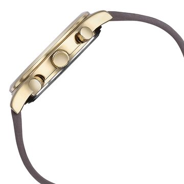 Sonata Quartz Multifunction Golden Dial Brown Leather Strap Watch For Men