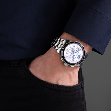 Cerruti 1881 Quartz Multifunction White Dial Silver Colour Stainless Steel Strap Watch For Men