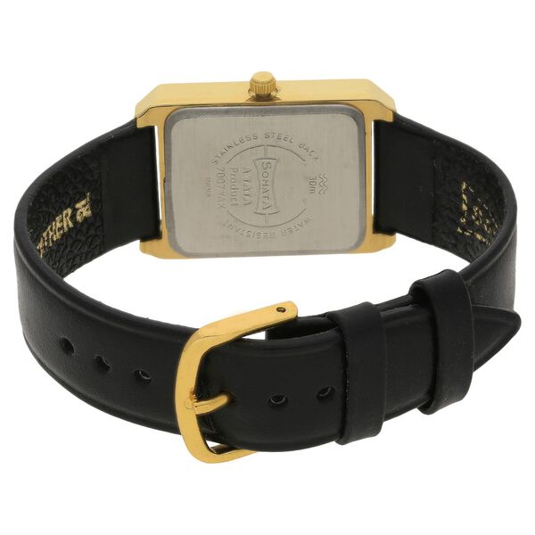 Sonata Quartz Analog Champagne Dial Leather Strap Watch for Men - image number 3
