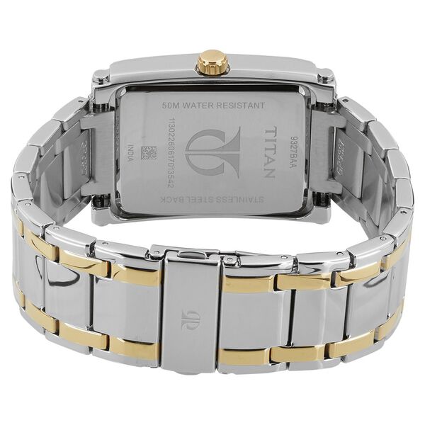 Titan Quartz Analog with Date Black Dial Metal Strap Watch for Men - image number 3