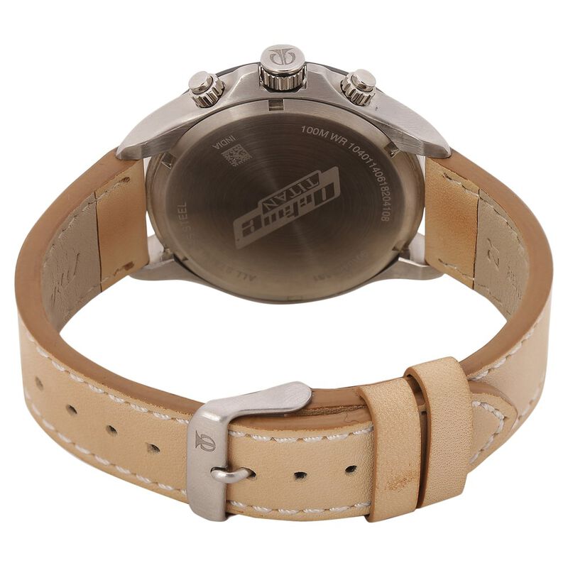 Titan Octane White Dial Quartz Multifunction Leather Strap watch for Men - image number 4