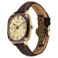 Titan Vintage Concealed Automatic Analog with Beige Dial Brown Leather Strap Watch for Men - image number 2