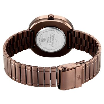 Fastrack 9 to Fine Analog with Brown Dial Metal Strap Watch for Girls