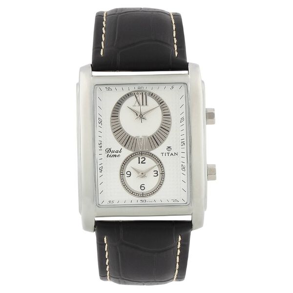 Titan Octane White Dial Analog Leather Strap watch for Men - image number 0