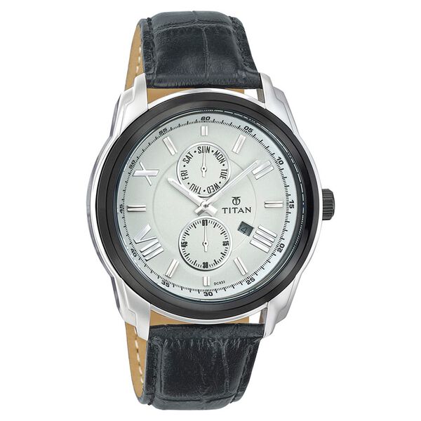 Titan Quartz Analog with Day and Date Silver Dial Watch for Men - image number 0