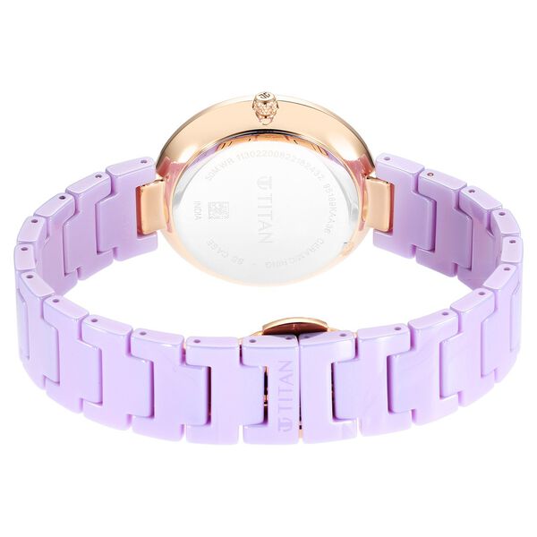 Titan Purple Ceramics Purple Dial Analog Ceramic Strap watch for Women - image number 4