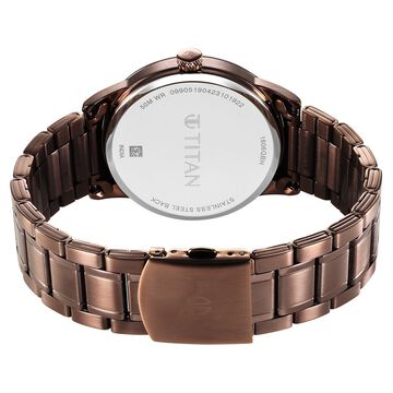Titan Neo Splash Brown Dial Analog with Date Stainless Steel Strap Watch for Men
