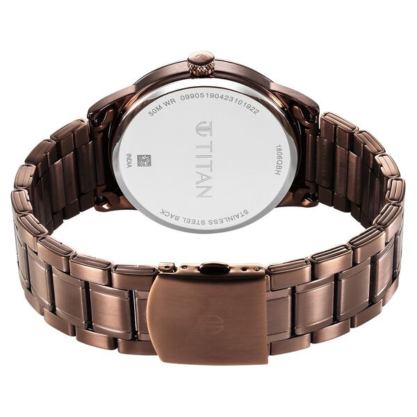 Titan Neo Splash Brown Dial Analog with Date Stainless Steel Strap Watch for Men - image number 5