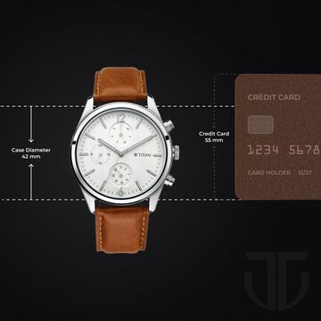 Titan Men's Metropolitan Charm: Men's Multifunctional Black Watch with Leather Strap