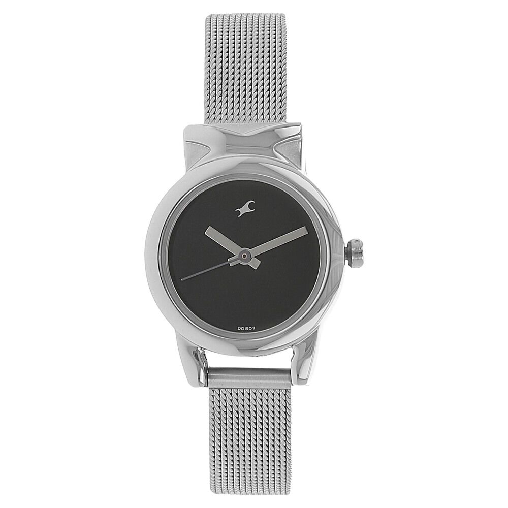 Fastrack Quartz Analog Black Dial Metal Strap Watch for Girls