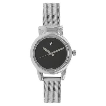 Fastrack Quartz Analog Black Dial Metal Strap Watch for Girls