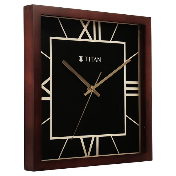 Titan Black & Timber Wooden Wall Clock - image number 2