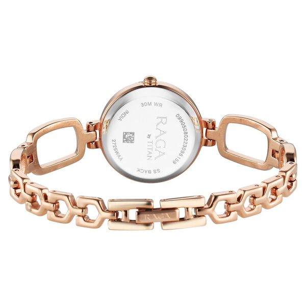 Titan Raga Quartz Analog Rose Gold Round Dial Rose Gold Metal Strap Watch For Women - image number 5