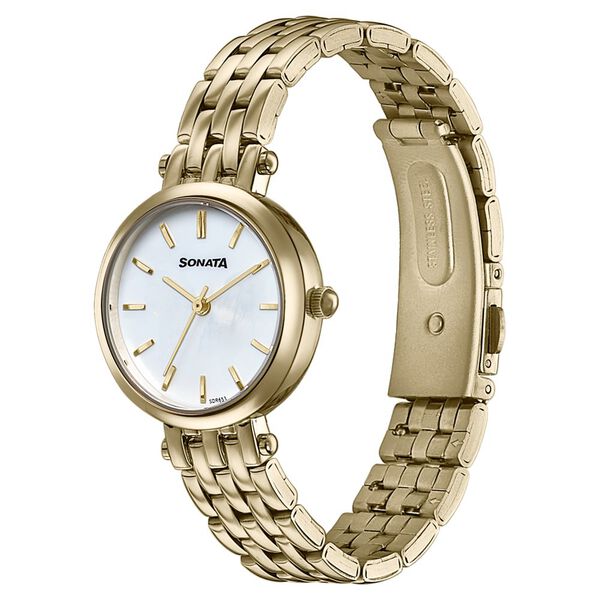 Sonata Wedding Edit Quartz Analog Off White Dial Stainless Steel Strap Watch For Women - image number 3