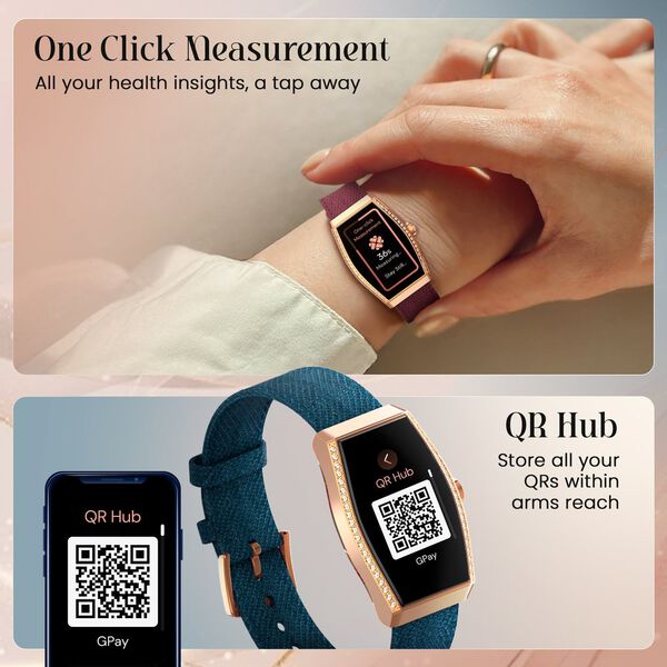 Titan Valerie Aura Women Smartwatch with 1.47" AMOLED Display, Crystal Studded Bezzel, Animated Watchfaces - image number 2