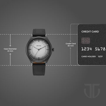Titan Neo Basics Analog with Gray Dial Gray Leather Strap Watch for Men