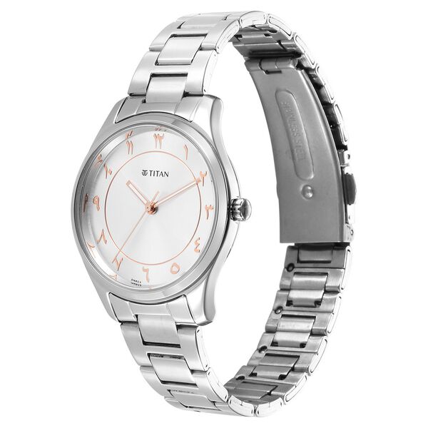 Titan Marhaba Silverwhite Dial Women Watch With Stainless Steel Strap - image number 2