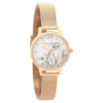 Olivia Burton Quartz Analog White Dial Stainless Steel Strap Watch for Women