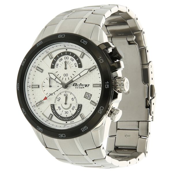 Titan Quartz Chronograph Silver Dial Stainless Steel Strap Watch for Men - image number 1