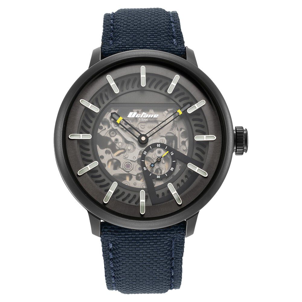 Buy Online Titan Octane Aerobatics Mechanical Analog Black Dial Nylon Strap Watch for Men ns1858nl01 Titan