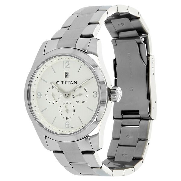Titan Quartz Analog Silver Dial Stainless Steel Strap Watch for Men - image number 1