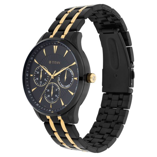 Titan Regalia Opulent Black Dial Multifunction Stainless Steel Strap watch for Men - image number 2