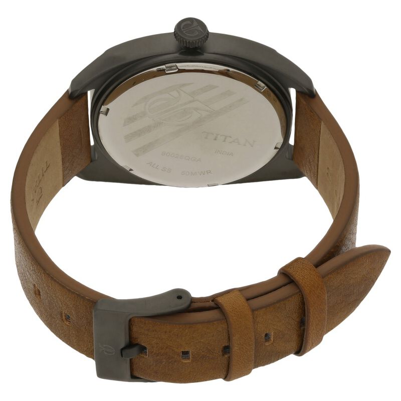 Titan Quartz Analog Grey Dial Leather Strap Watch for Men - image number 3