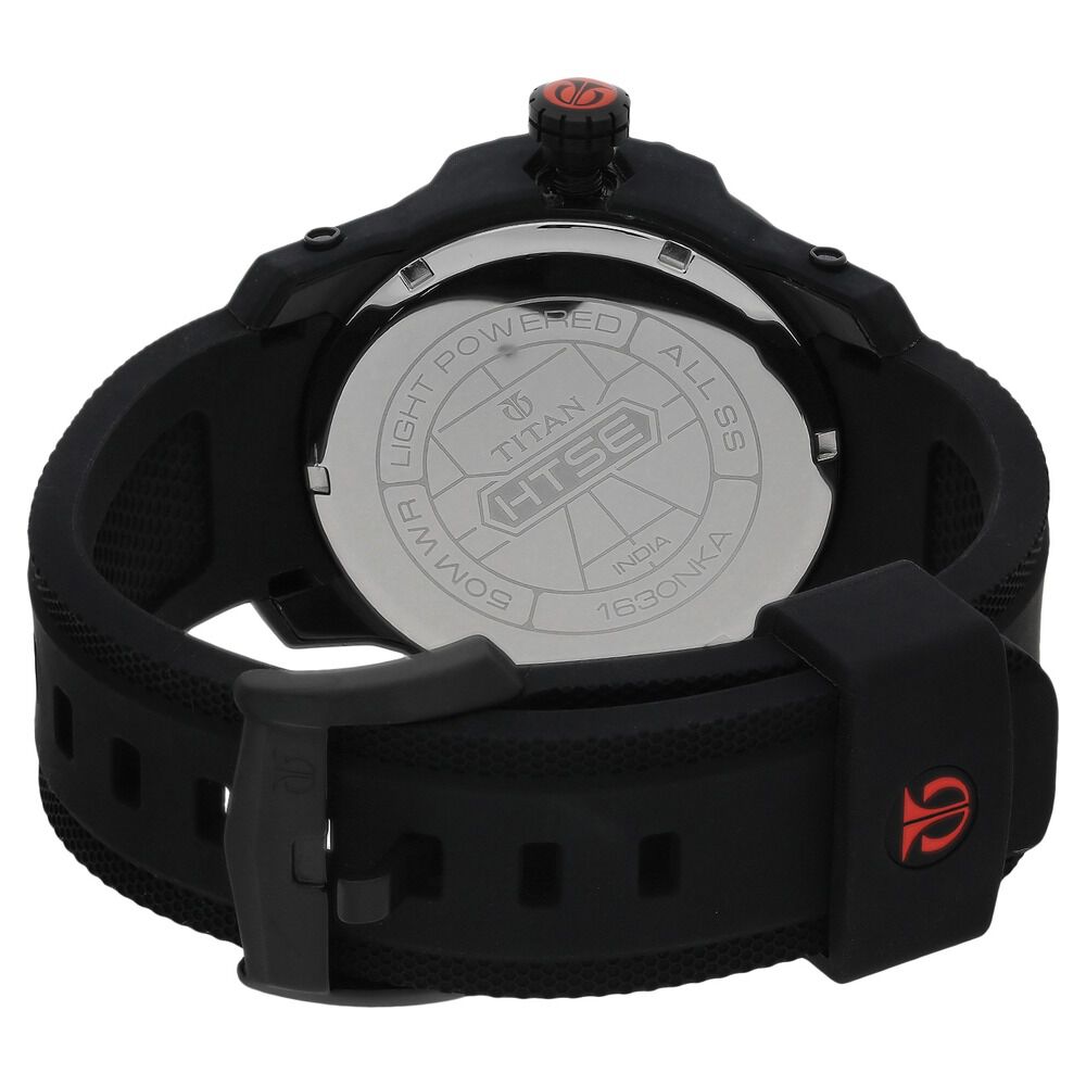 Buy Online Titan Solar Powered Black Dial Quartz Stainless Steel Strap Watch for Men 1630np03 Titan