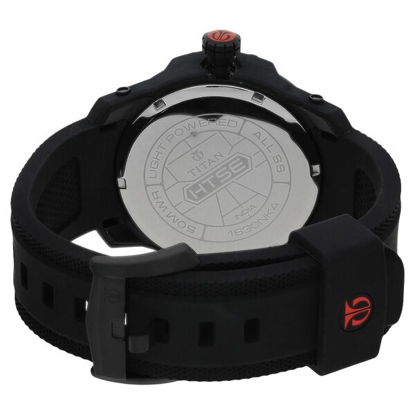 Titan Solar Powered Black Dial Quartz Stainless Steel Strap Watch for Men - image number 3