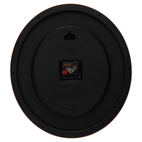 Brown Wooden Texture Oval Clock with White Dial and Silent Sweep Technology - 37 cm x 41.5 cm (Large) - image number 5