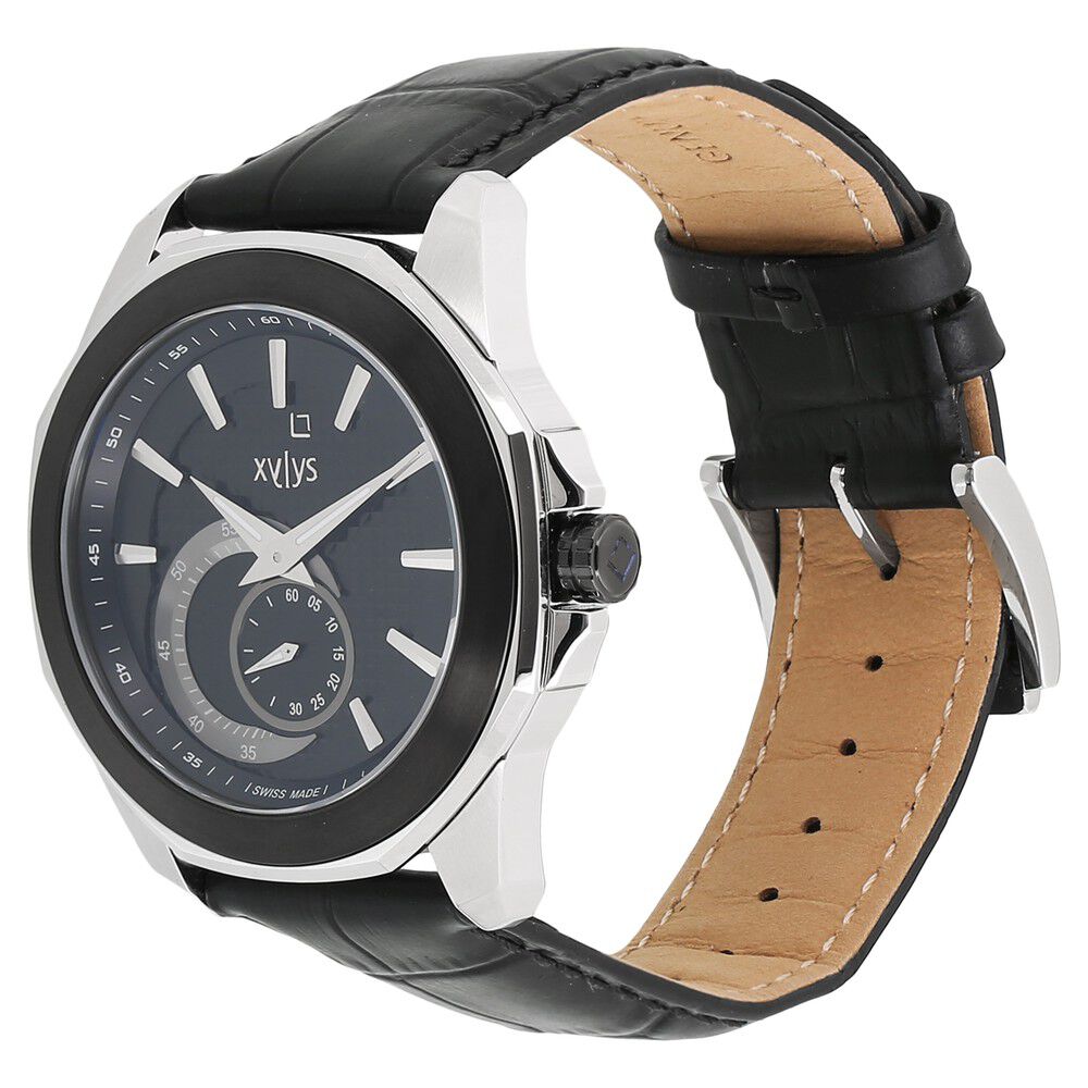 Buy Online Xylys Swiss Analog Black Leather Strap and Black Dial Watch For Men 40006kl02 Titan